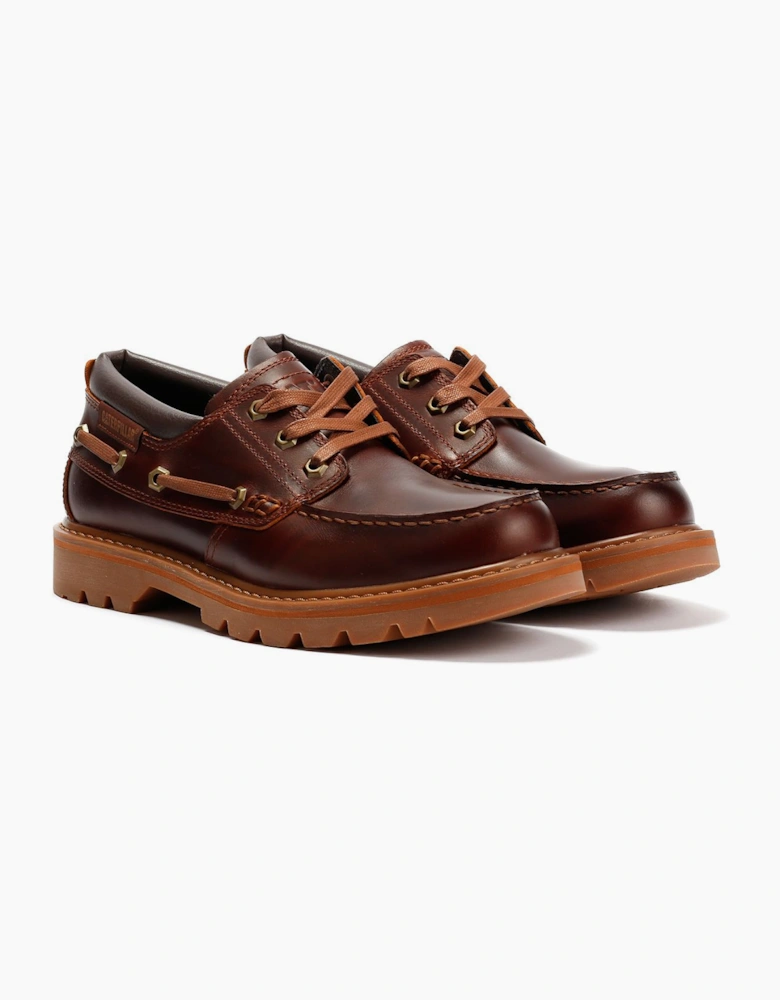 Caterpillar Colorado Boat Lo Leather Men's Dark Russet Lace-Up Shoes