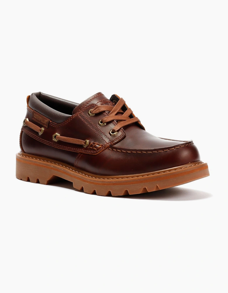 Caterpillar Colorado Boat Lo Leather Men's Dark Russet Lace-Up Shoes