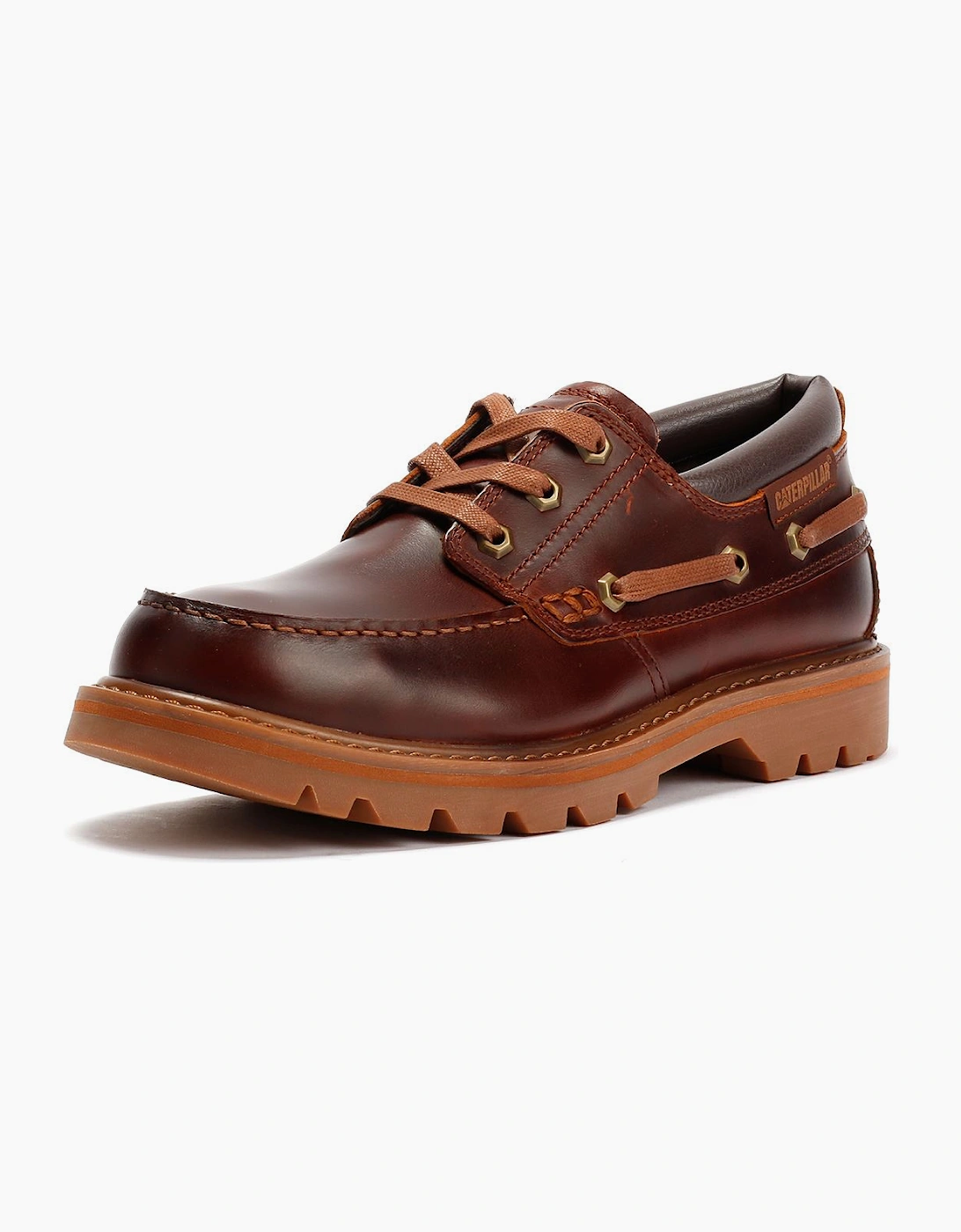 Caterpillar Colorado Boat Lo Leather Men's Dark Russet Lace-Up Shoes