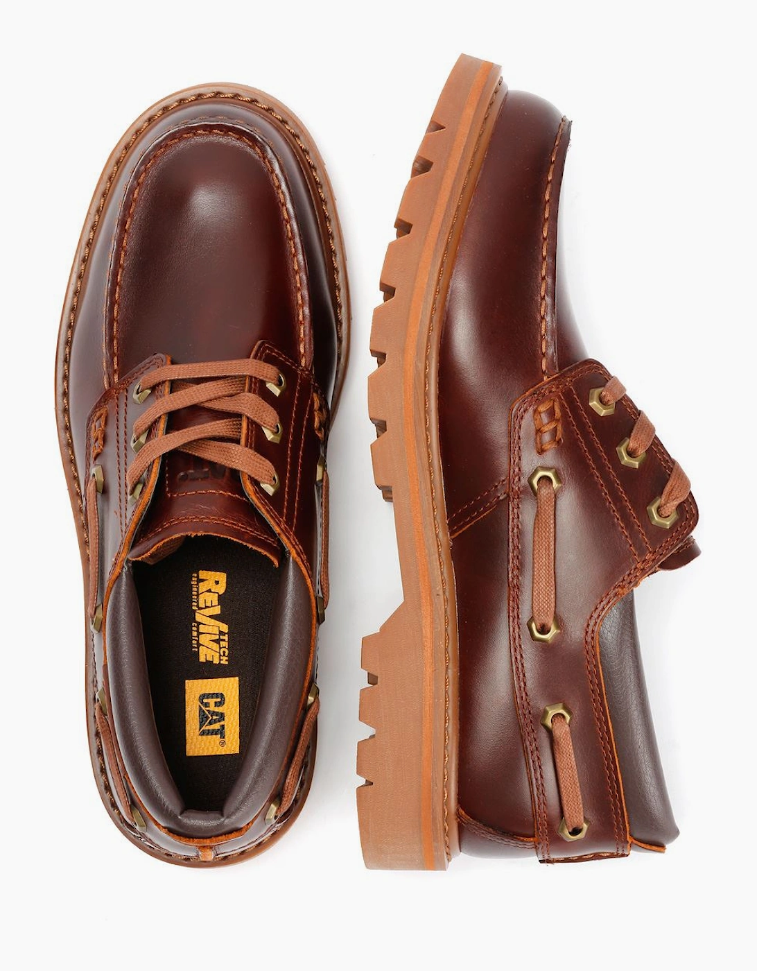 Caterpillar Colorado Boat Lo Leather Men's Dark Russet Lace-Up Shoes