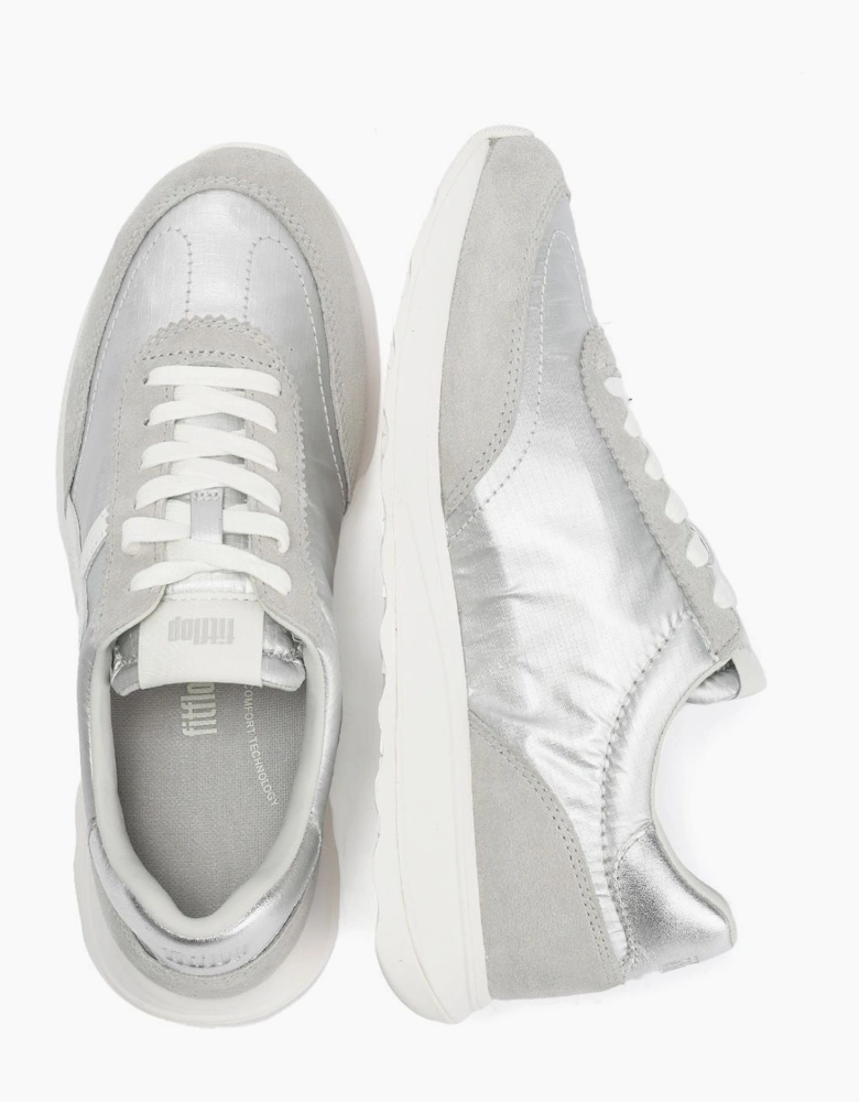 FitFlop Retro-Q FF Nylon Women's Silver/Urban White Trainers