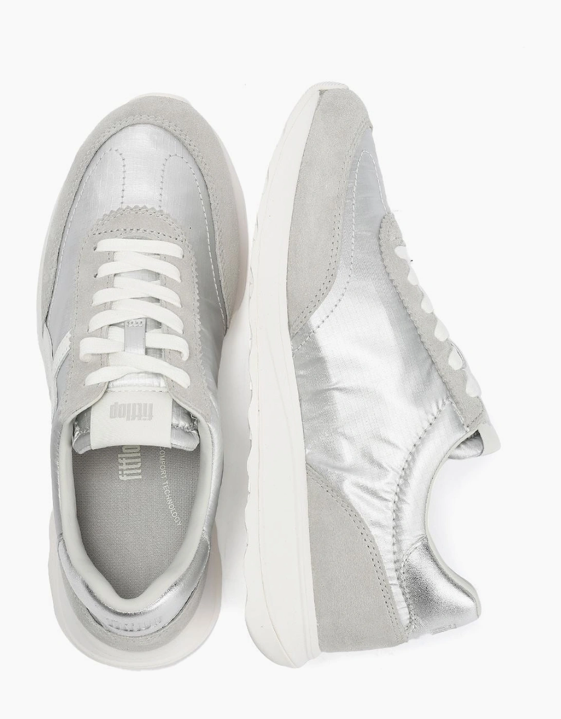 FitFlop Retro-Q FF Nylon Women's Silver/Urban White Trainers