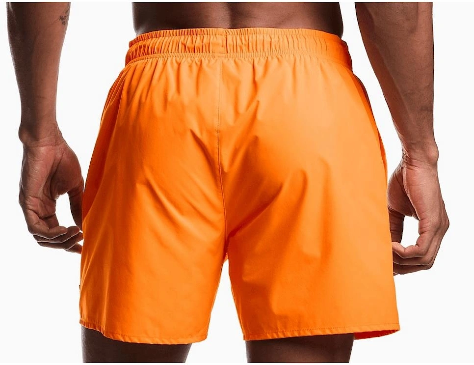 Nylon Embroidered Logo Orange Swim Shorts