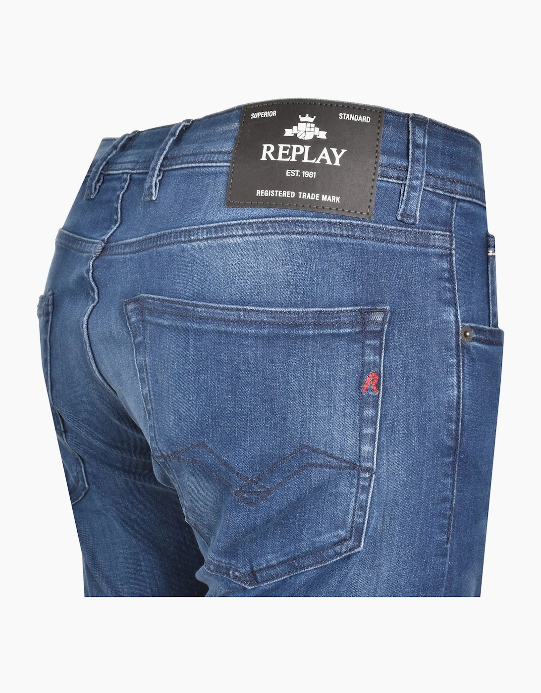 Replay Grover Power Stretch Straight-Fit Jeans - Dark Indigo 783.009