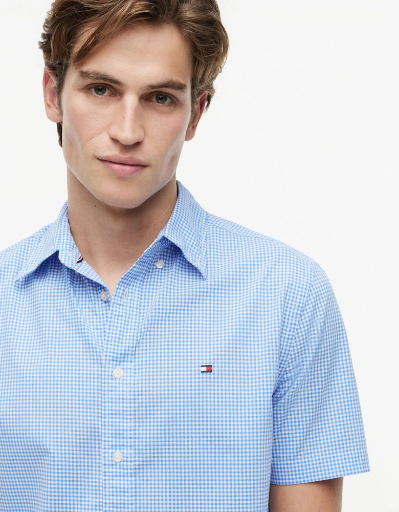 Tommy Hilfiger Flex Poplin Gingham Mens Shirt - Blue Spell/Check