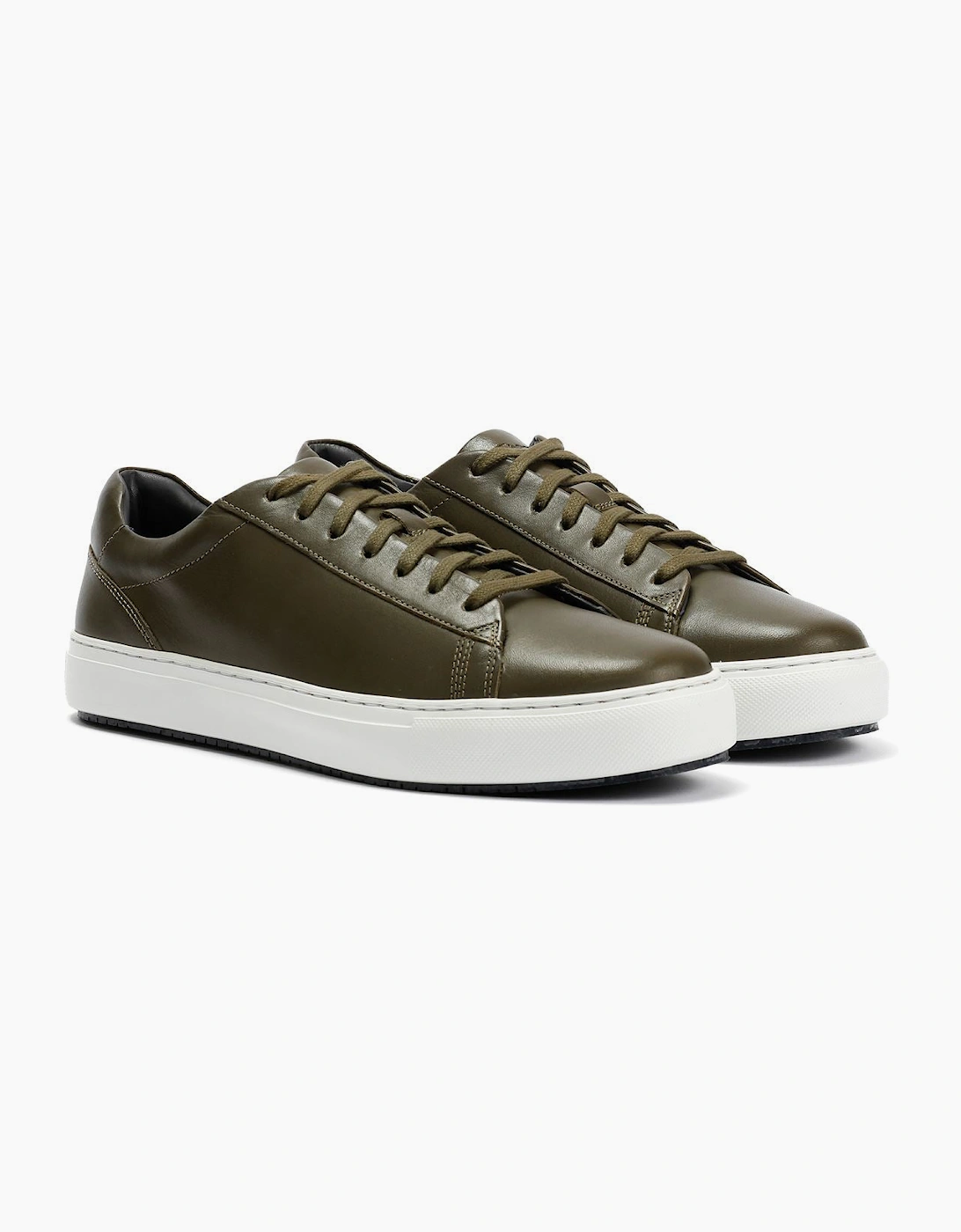 Ben Sherman Ace Cupsole Leather Men's Olive Trainers