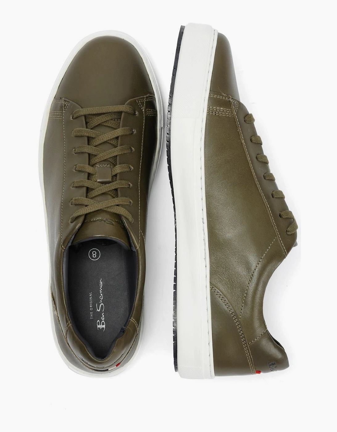 Ben Sherman Ace Cupsole Leather Men's Olive Trainers