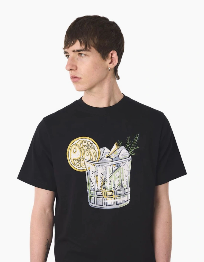 Pretty Green Gin and Tonic Black T-Shirt