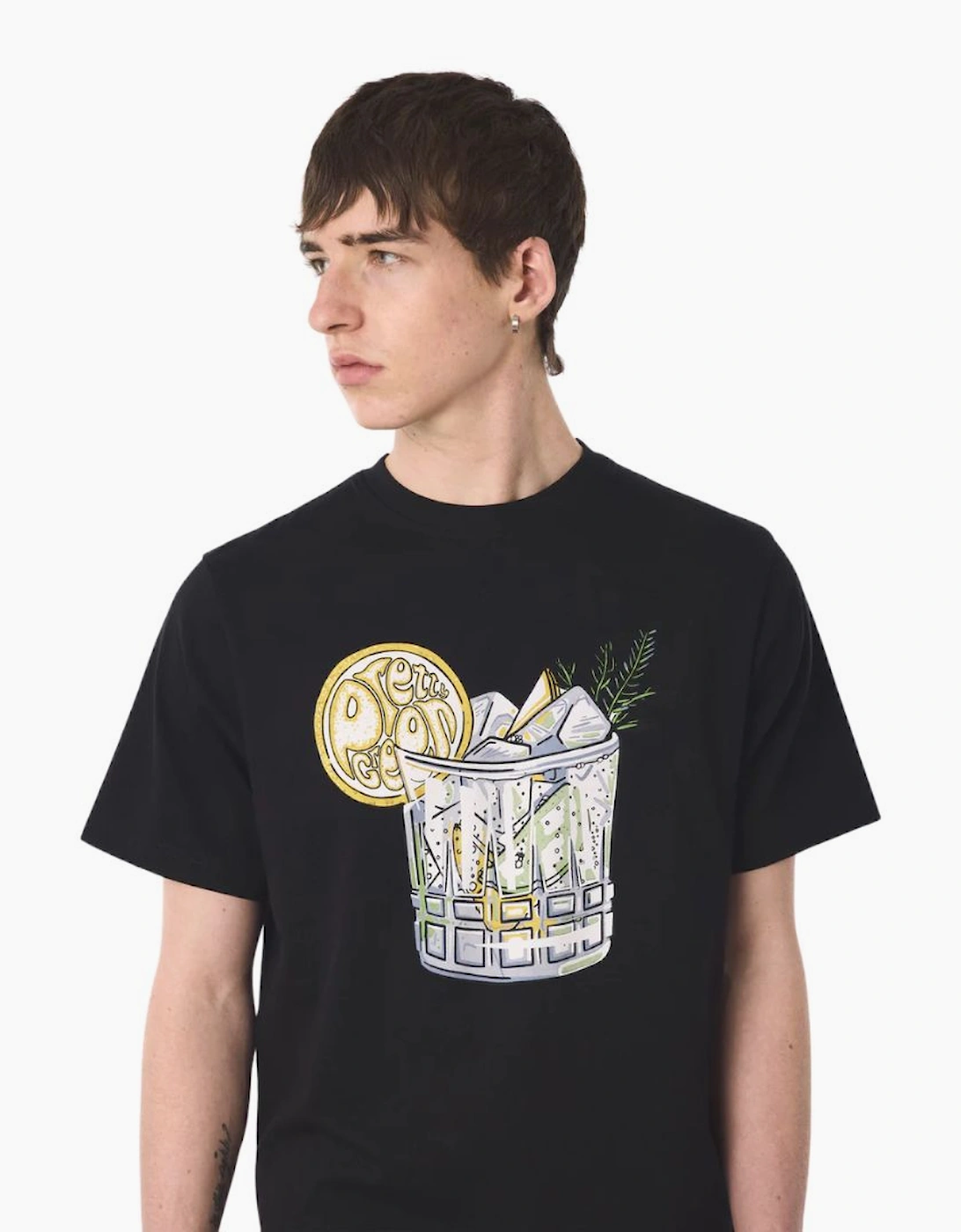 Pretty Green Gin and Tonic Black T-Shirt