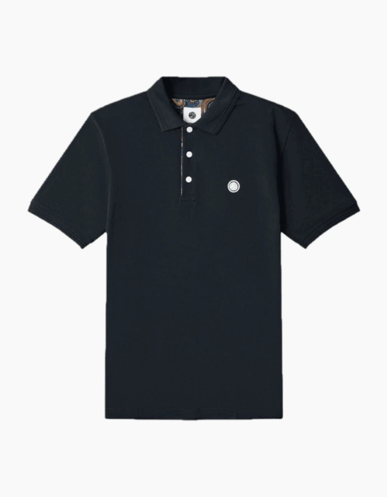 Pretty Green House Paisley Placket Black Polo