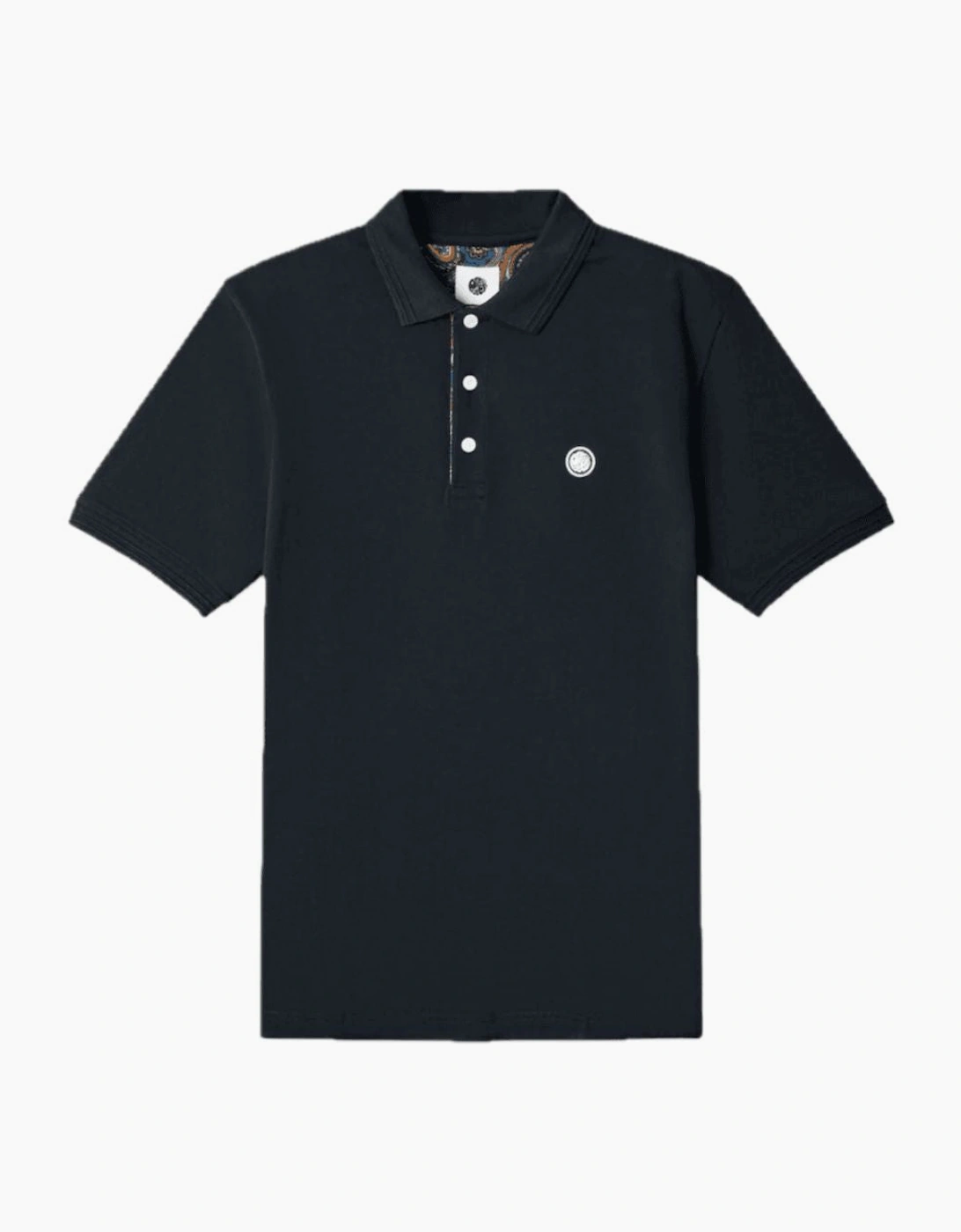 Pretty Green House Paisley Placket Black Polo