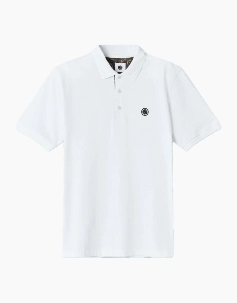 Pretty Green House Paisley Placket White Polo