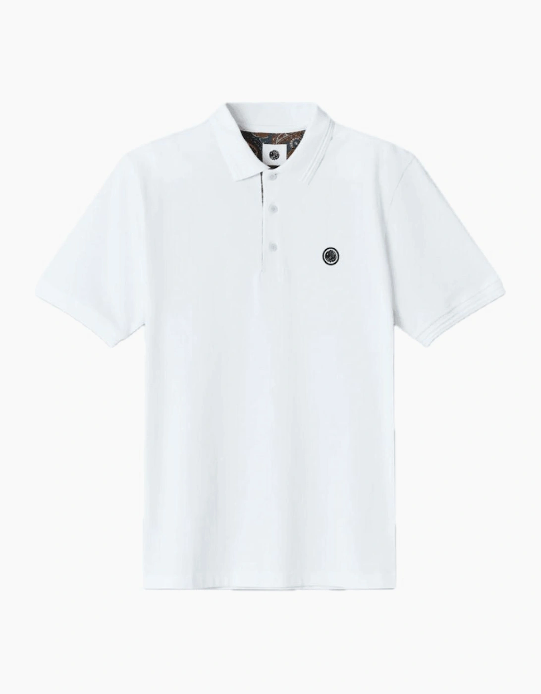 Pretty Green House Paisley Placket White Polo