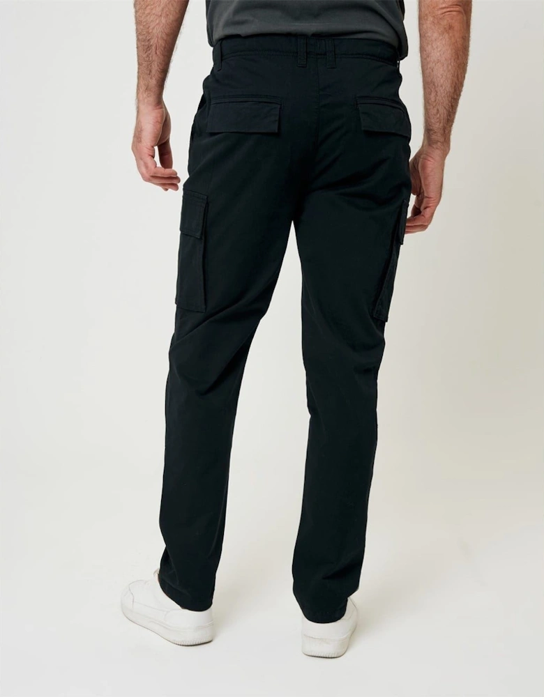 Solid Patterned Straight Cargo Pants