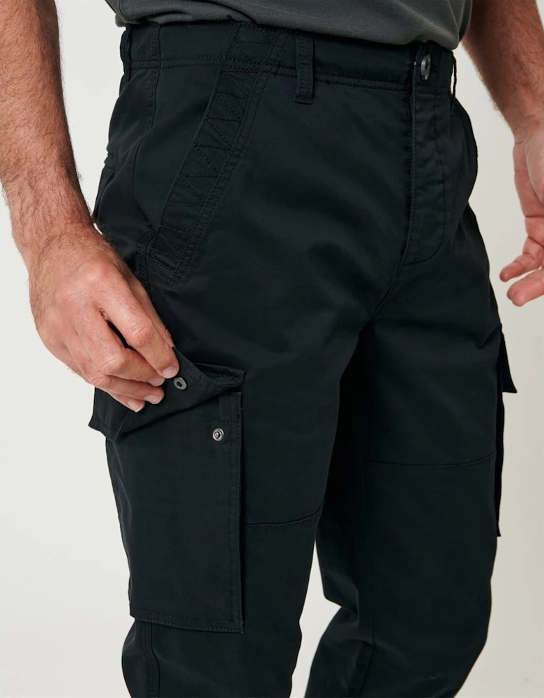 Solid Patterned Straight Cargo Pants