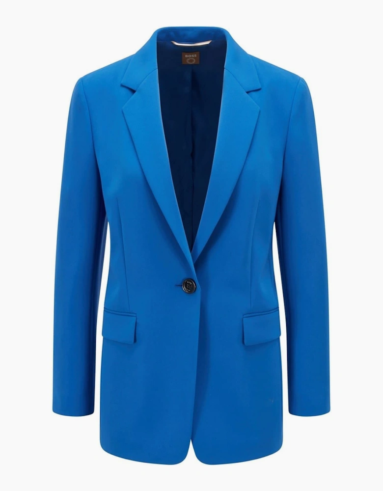 Solid Patterned Lapel Collared Blazer