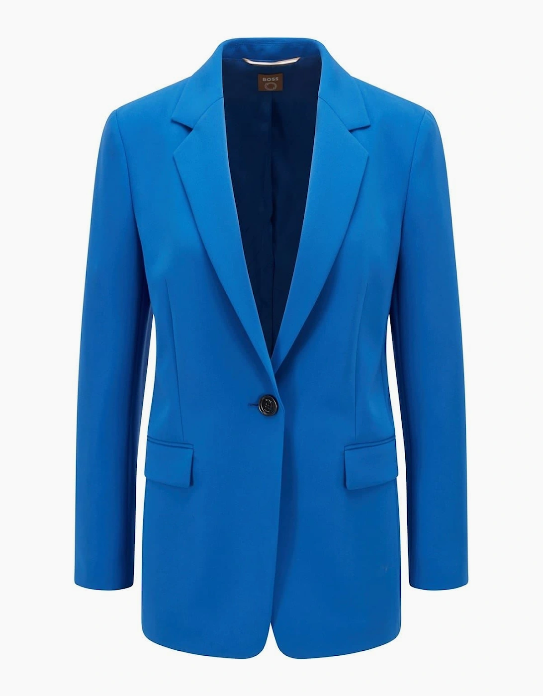 Solid Patterned Lapel Collared Blazer