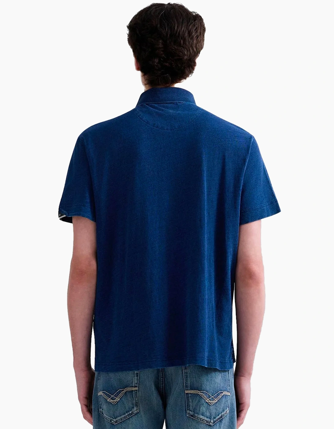 Replay Indigo denim blue premium polo shirt INDIGO