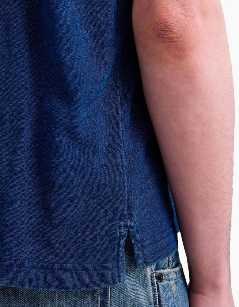 Replay Indigo denim blue premium polo shirt INDIGO