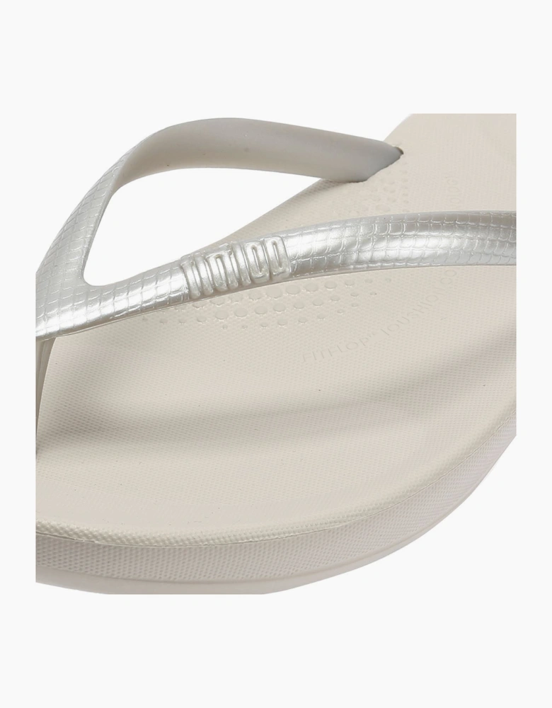 FitFlop Iqushion Ergonomic Women's Silver Flip Flops