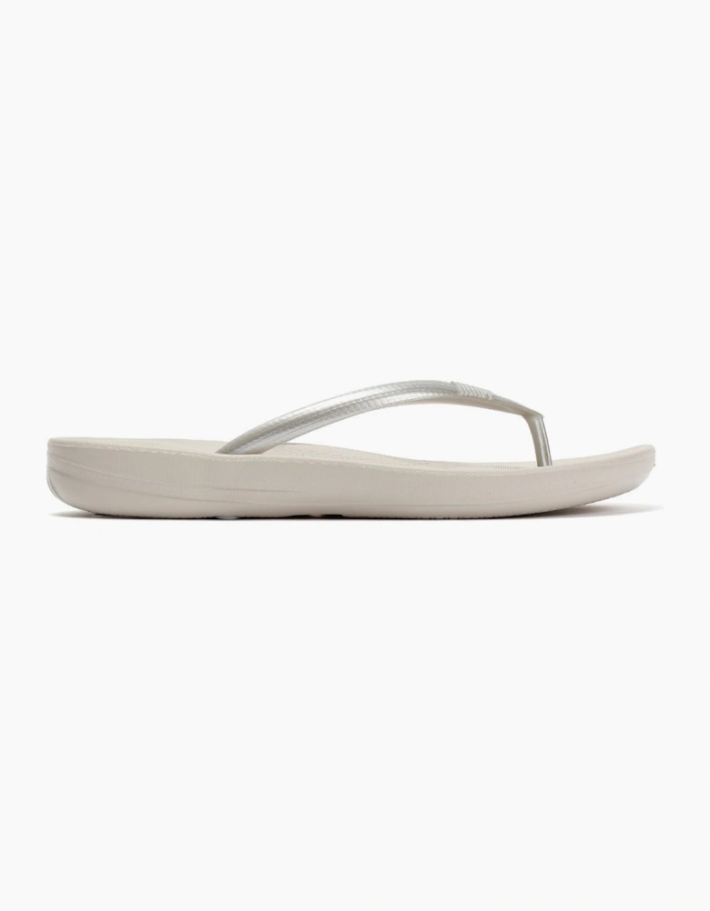 FitFlop Iqushion Ergonomic Women's Silver Flip Flops