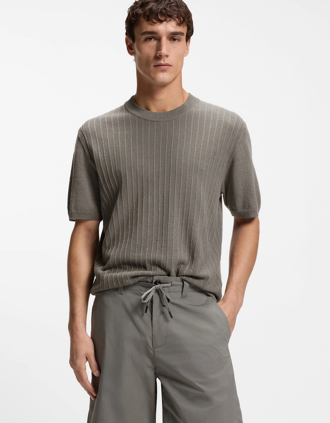 BOSS Orange Kajordino Sweater 070 Open Grey