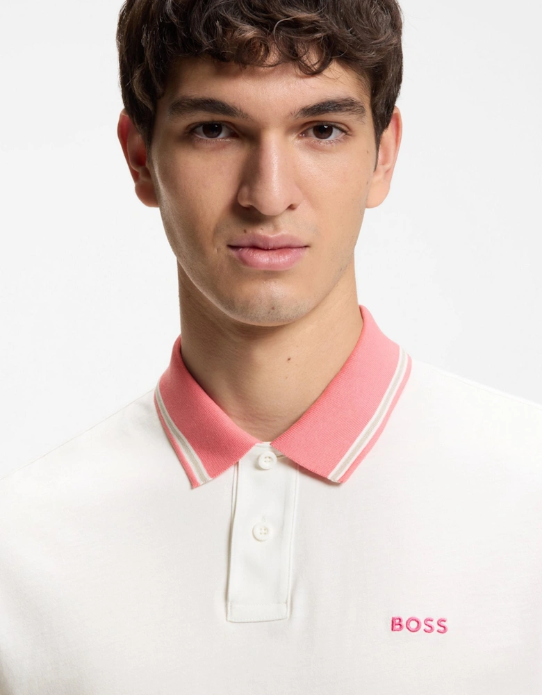 BOSS Orange Pe Blocks Polo Shirt 106 Natural