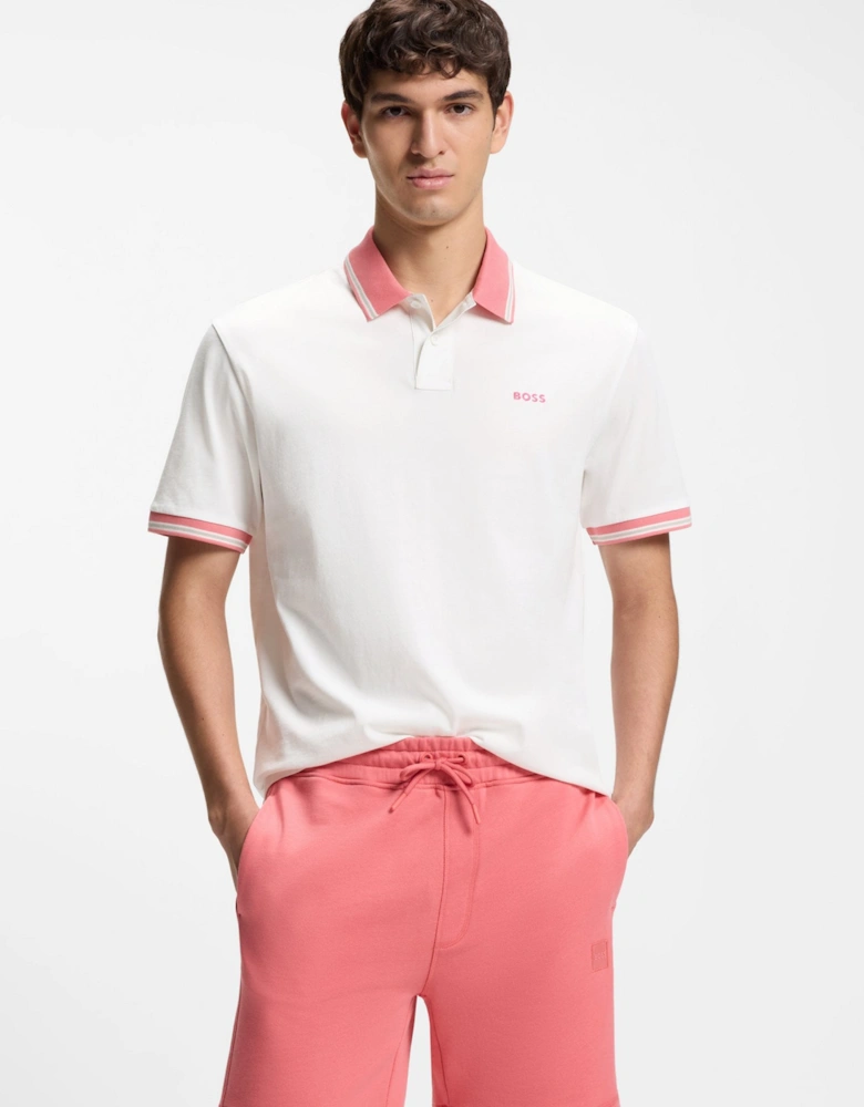 BOSS Orange Pe Blocks Polo Shirt 106 Natural