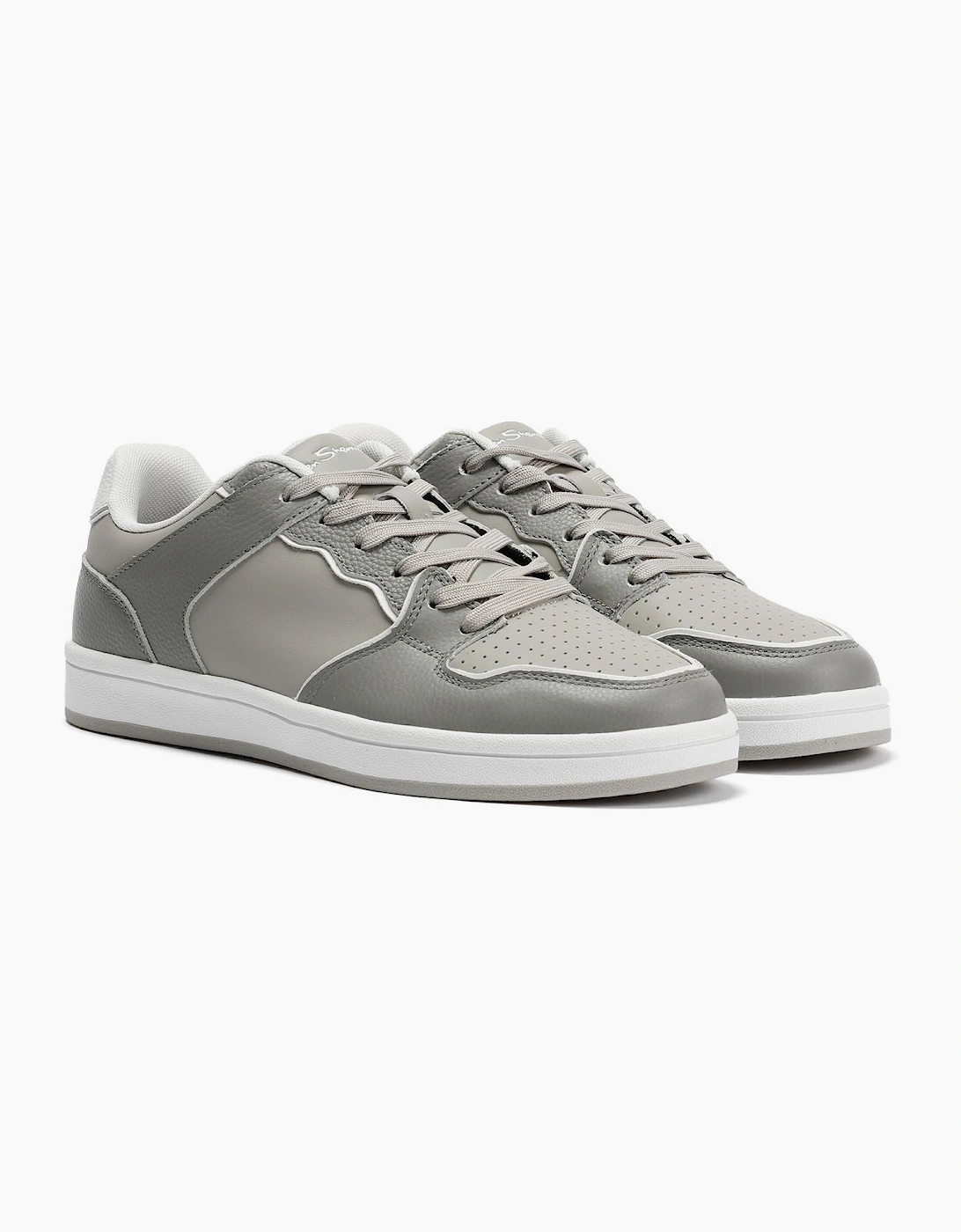 Ben Sherman Club Leather Men's Grey Trainers, 9 of 8