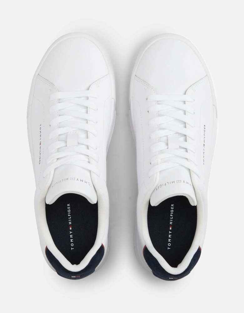 Tommy Hilfiger Court Leather Detailed Mens Trainer - White/Desert Sky