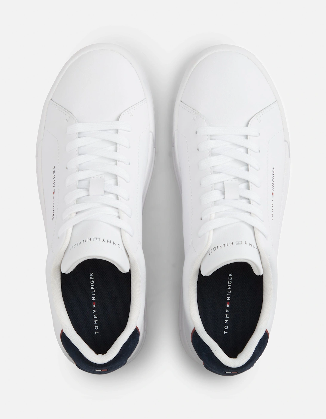 Tommy Hilfiger Court Leather Detailed Mens Trainer - White/Desert Sky