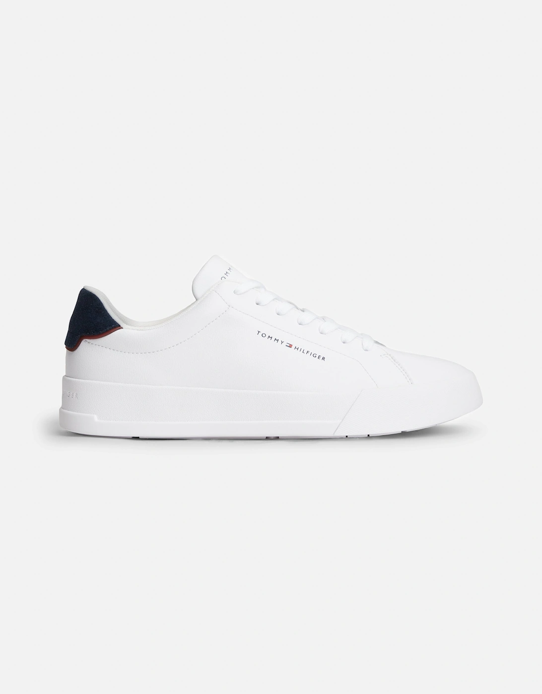 Tommy Hilfiger Court Leather Detailed Mens Trainer - White/Desert Sky