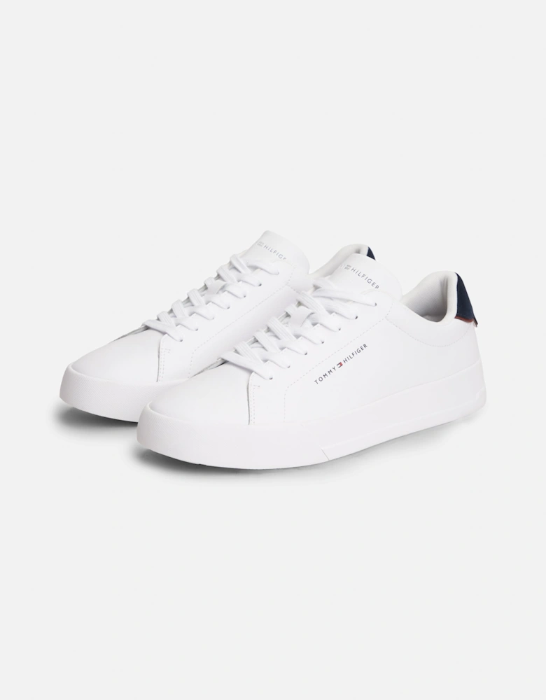 Tommy Hilfiger Court Leather Detailed Mens Trainer - White/Desert Sky
