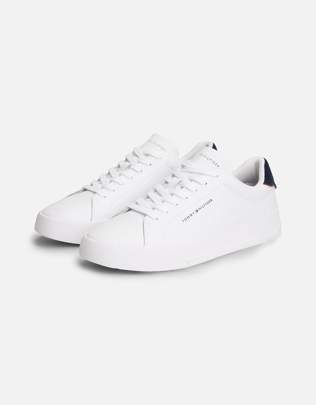 Tommy Hilfiger Court Leather Detailed Mens Trainer - White/Desert Sky