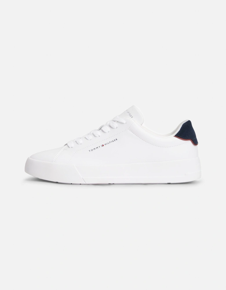 Tommy Hilfiger Court Leather Detailed Mens Trainer - White/Desert Sky