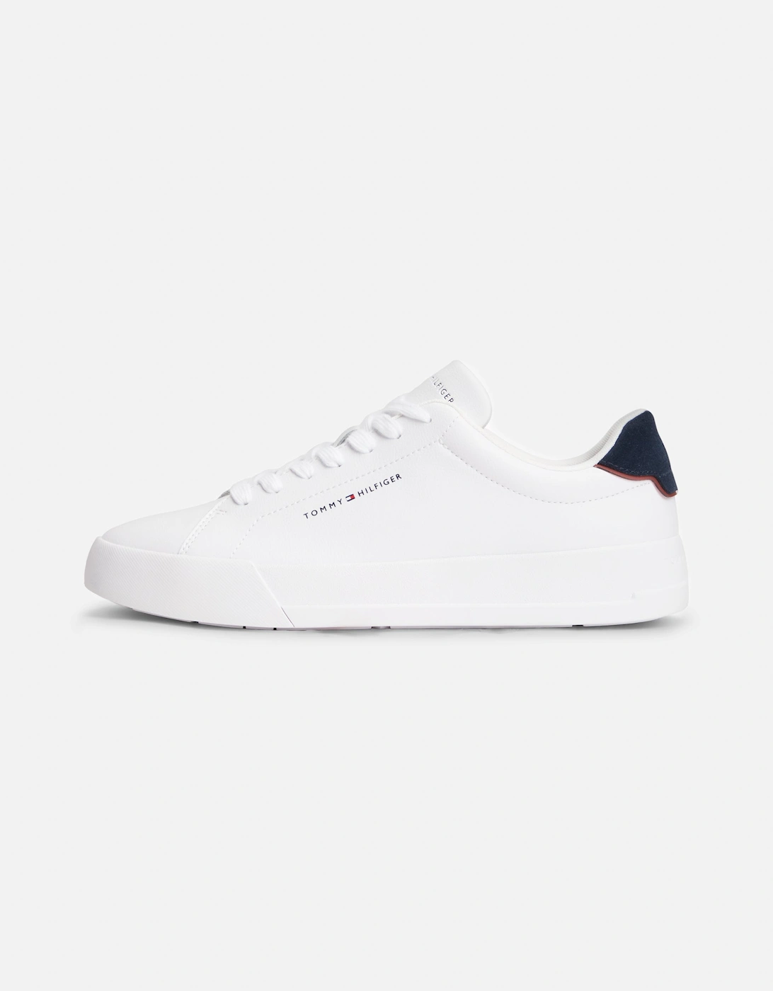 Tommy Hilfiger Court Leather Detailed Mens Trainer - White/Desert Sky