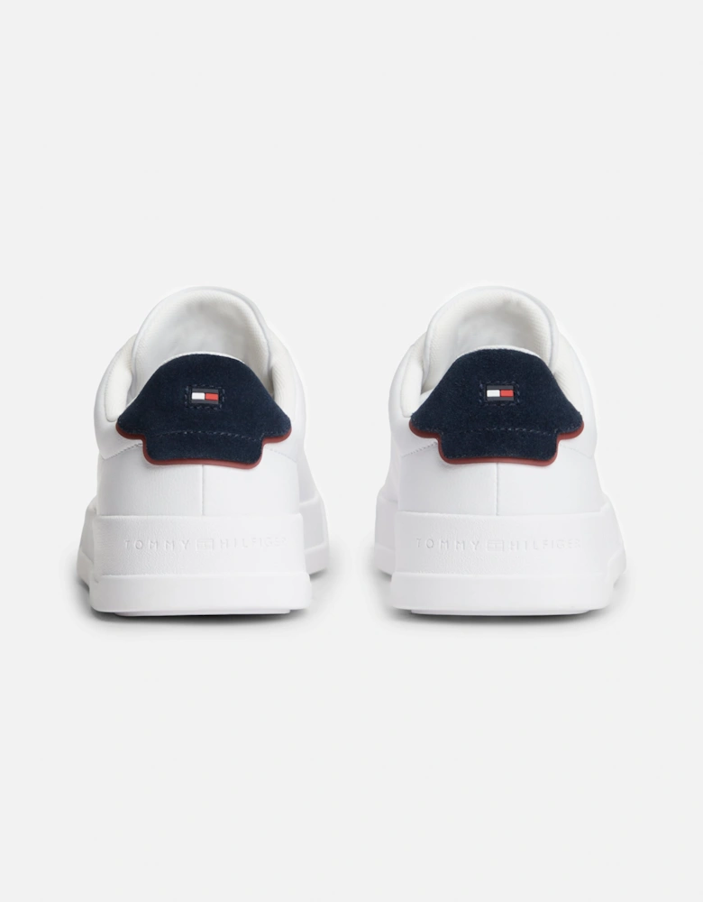 Tommy Hilfiger Court Leather Detailed Mens Trainer - White/Desert Sky