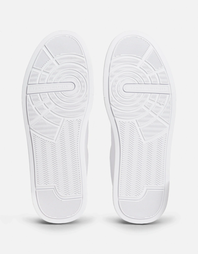 Tommy Hilfiger Court Leather Detailed Mens Trainer - White/Desert Sky