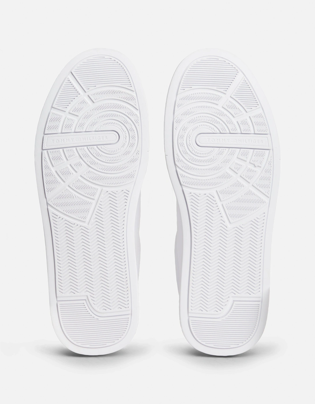 Tommy Hilfiger Court Leather Detailed Mens Trainer - White/Desert Sky