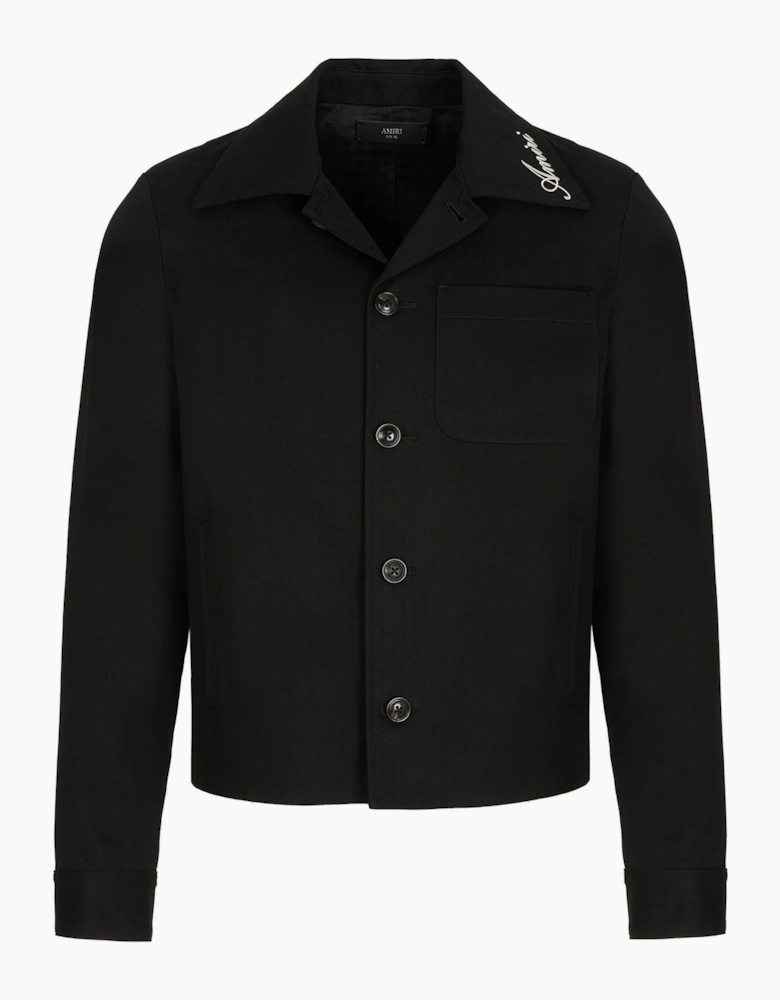Script Collar Jacket Black