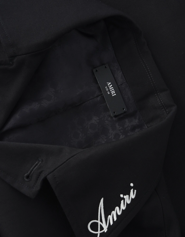 Script Collar Jacket Black