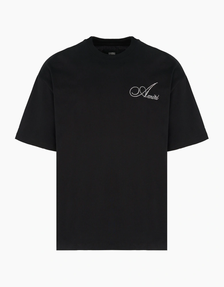 Crystal Script Logo LJ Skate Tee Black