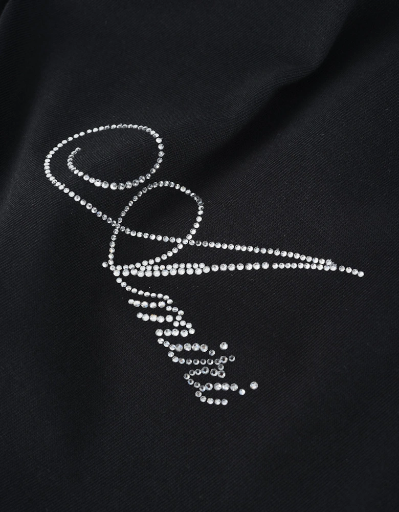Crystal Script Logo LJ Skate Tee Black