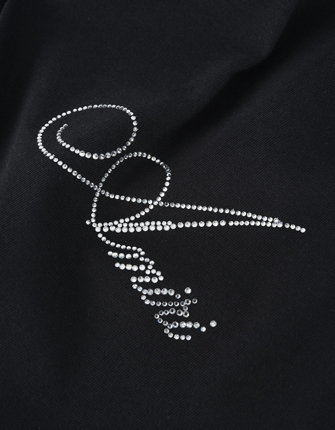 Crystal Script Logo LJ Skate Tee Black