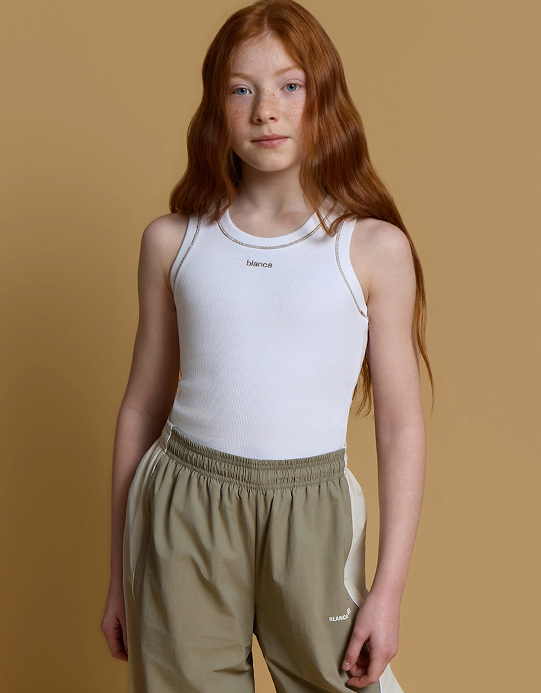 Blanca Sport Girls Ribbed Vest in White, 5 of 4