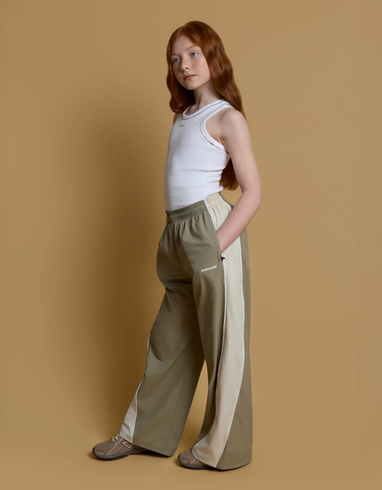 Blanca Sport Girls Wide Leg Track Pants in Green