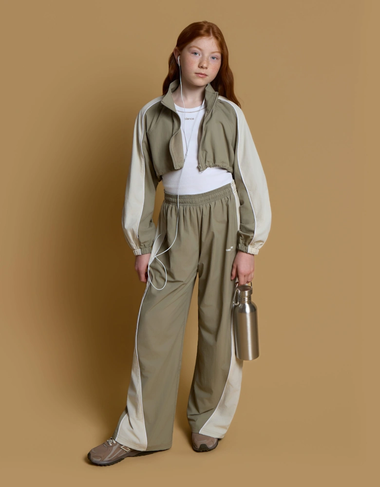 Blanca Sport Girls Wide Leg Track Pants in Green