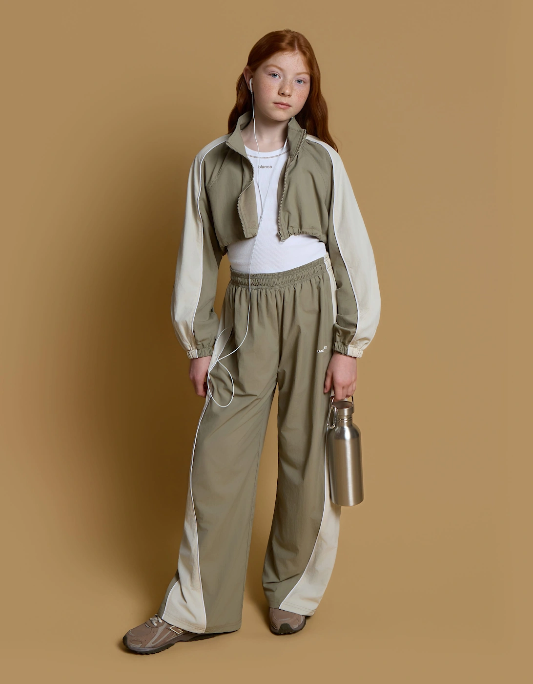 Blanca Sport Girls Wide Leg Track Pants in Green