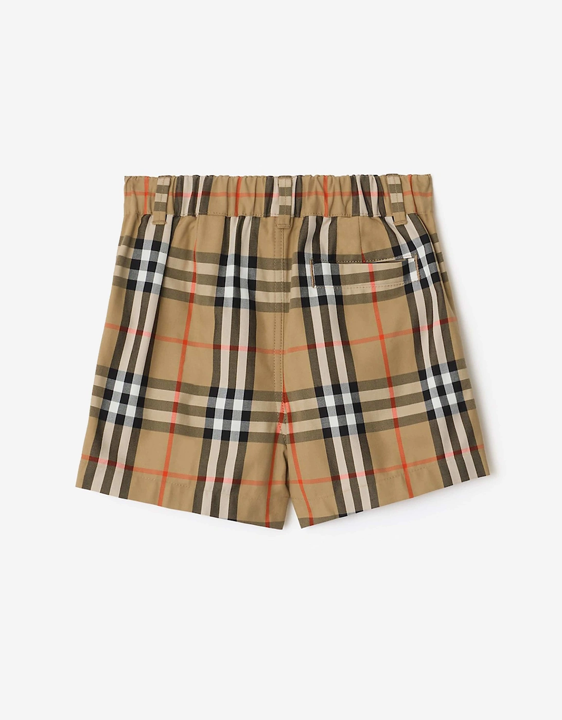 Burberry Baby Boys Mini Oscar Check Cotton Shorts in Beige