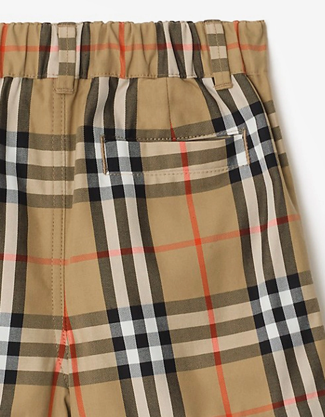 Burberry Baby Boys Mini Oscar Check Cotton Shorts in Beige